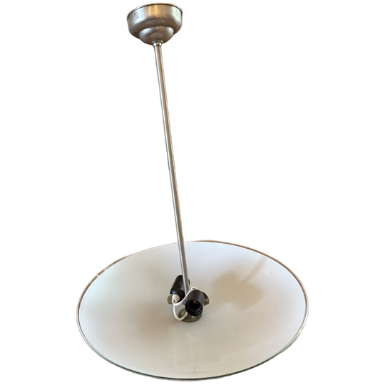 Mooie Grote Witglazen Plafondlamp Van Gispen 1