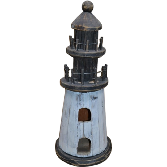 Decoratie Halve Vuurtoren Van Hout 1