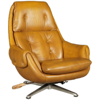 Vintage Lederen Draaifauteuil – Gustav Thams – Jaren 60