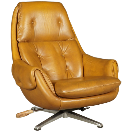 Vintage Lederen Draaifauteuil – Gustav Thams – Jaren 60 1