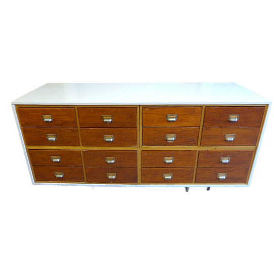 Prachtige Vintage Toonbank Apothekerskast Ladekast 1