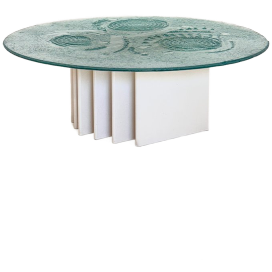 Heinz Lilienthal Sculpturale Salontafel Met Glazen Blad 1