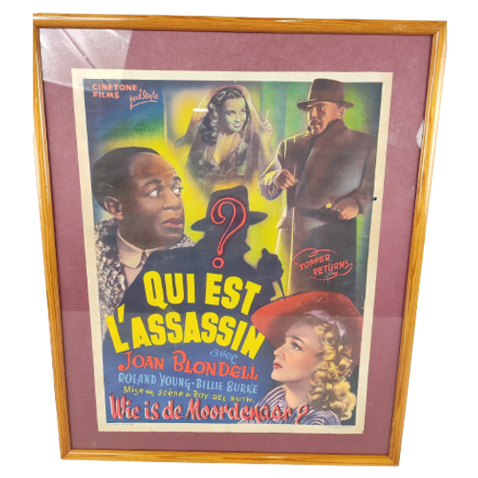 Oude Filmposter 'qui Est L'assassin' 1