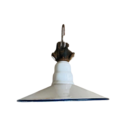 Vintage Kleine Hanglamp Met Emaille Kap