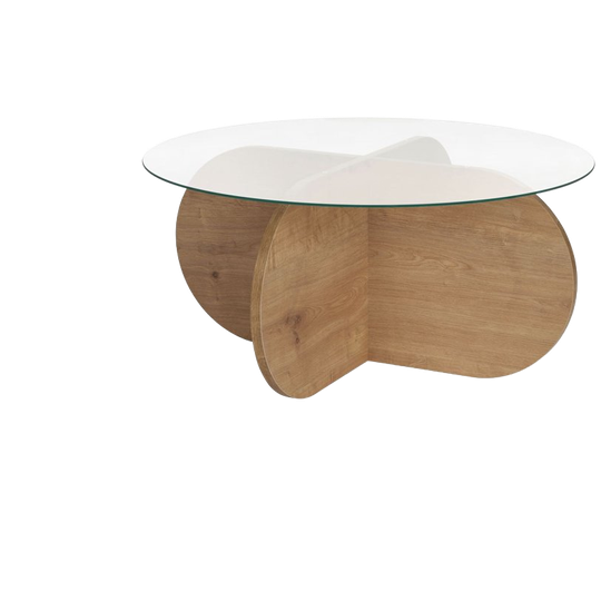 Evila Originals | Aeris Couchtisch Saphir Eiche Transparant Ø75cm 1
