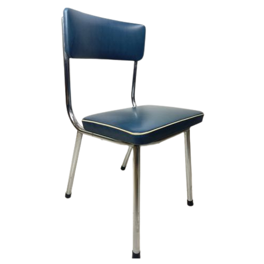 Kinder Gispen (stijl) Stoel. Chroom En Blauw Vinyl. Topstaat. Industrieel Design 1