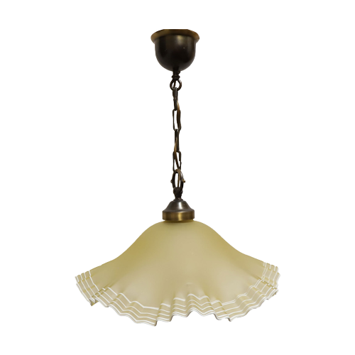 Prachtige Vintage Glazen Lamp, Frankrijk Jaren '30/'40