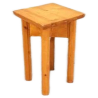 Vintage Grenen Kruk Bijzettafel Plantentafel