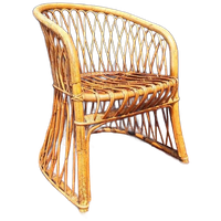 Retro Vintage Rotan Stoel, Fauteuil, Jaren Vijftig, Ibiza