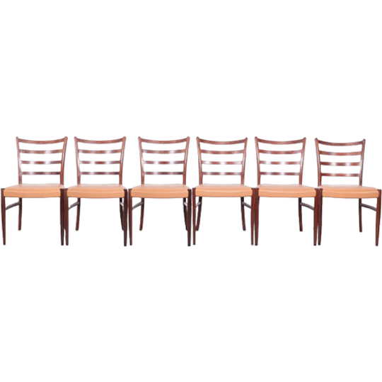 Johannes Andersen Set Eettafelstoelen, 1960s 1