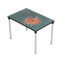 Kleine Keramische Tegeltafel Chroom Adri Belarti Oranje Bloem 47Cm