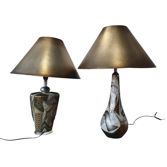 Alexander Kalifano / Modern Impressionist Art Vase Lamps / Circa 1980s 1