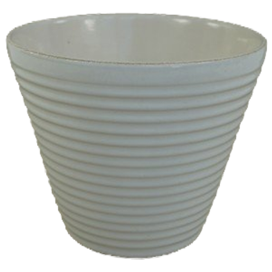 Vintage Bloempot Ribbels Wit 1