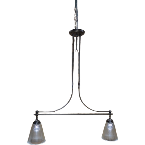 Hanglamp Met 2 Glazen Kappen En Verstelbaar
