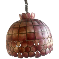 Vintage Roze Capiz Shell Luster / Hanglamp