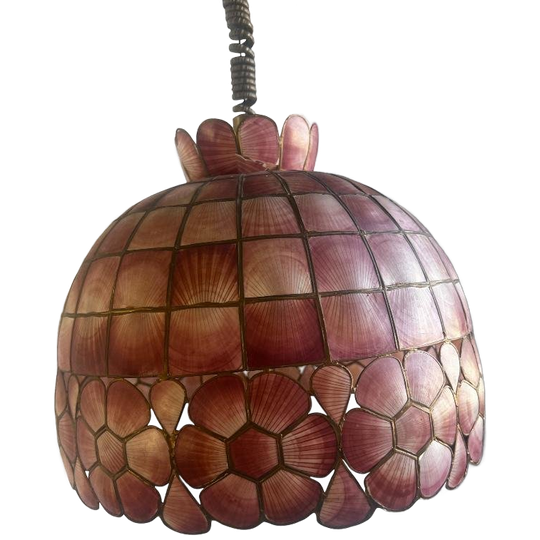 Vintage Roze Capiz Shell Luster / Hanglamp 1