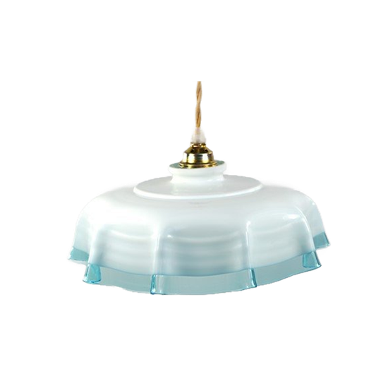 Opaline Lampenkap Blauw / Wit 1