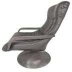 Vintage Jaren 70 Leren Draai Fauteuil Space Age Tulp Voet. thumbnail 1