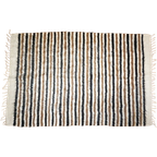 Antique Sivas Kilim Rug * Striped Black White Brown * Turkish Mohair Wool * Woven Textile * Blanket thumbnail 1