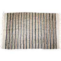 Antique Sivas Kilim Rug * Striped Black White Brown * Turkish Mohair Wool * Woven Textile * Blanket