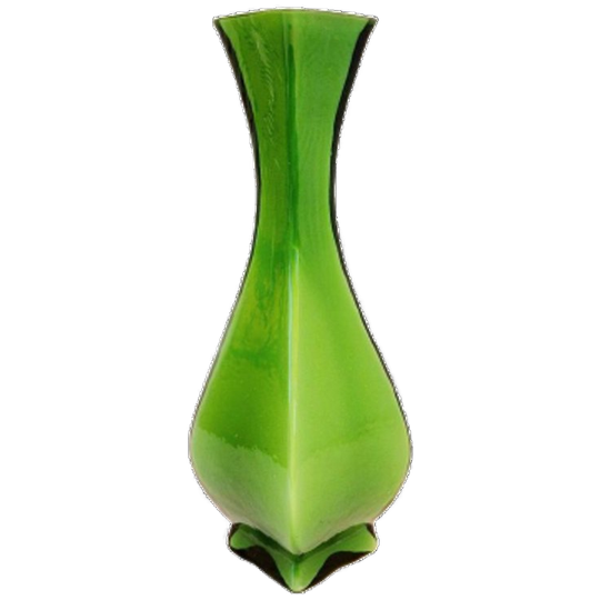 Vintage Vaasje Groen Persglas Groene Vaas 1