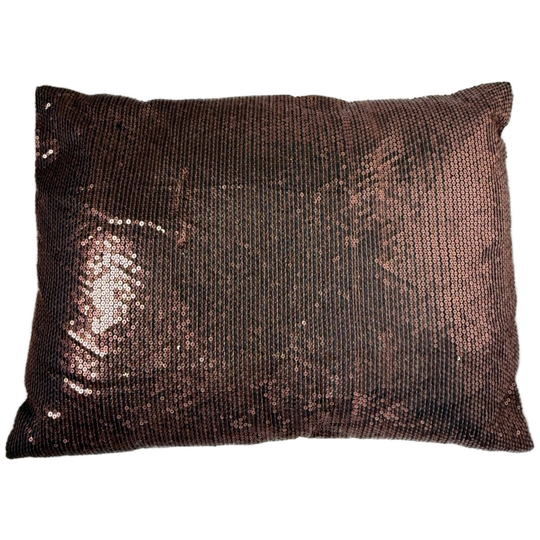 Koperkleurig Langwerpig Sierkussen Met Glitter Pailletten 1