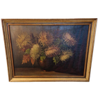 Olieverf Op Doek B Sluiter Schilderij Chrysanten Op Vaas thumbnail 1