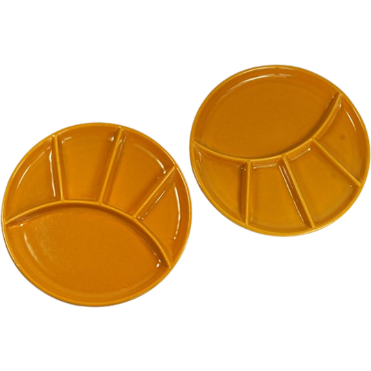 Vintage Fondueborden / Gourmetborden Geel – Jasba 1