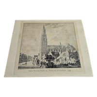 Ets - Paulus Van Liender - (1731-1797 - Lieve Vrouwe Kerk En Toren In Amersfoort - 1759