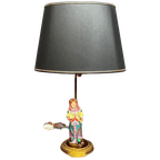 Tafellamp. Porselein Met De Hand Beschilderd. Brons En Messing. thumbnail 1