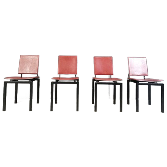 Set Of 4 Post Modern Italian Dining Chairs, 1980s 1