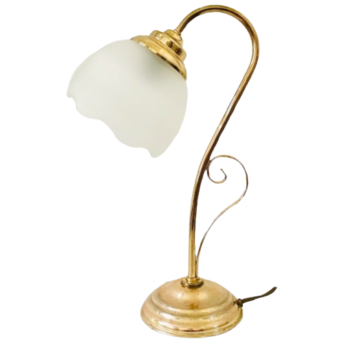 Messing Lamp Zwanenhals Tafellamp Art Deco Stijl
