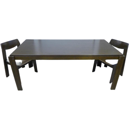 Prachtige Uitschuifbare Brutalist Eettafel 1
