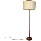 Midcentury Design Vloerlamp - Teak, Ecru Kap Temde Leuchten thumbnail 1