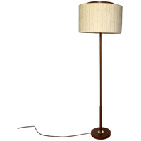 Midcentury Design Vloerlamp - Teak, Ecru Kap Temde Leuchten