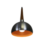Deense Design Lamp In Aluminium En Teakhout *** Scandinavische Stijl *** thumbnail 1