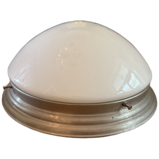 Mooie Grote Gispen Plafonnière Witglas. 2 Stuks Aanwezig 1