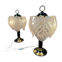 2x Vintage Tafellampen Mazzega ‘frozen Leaves’