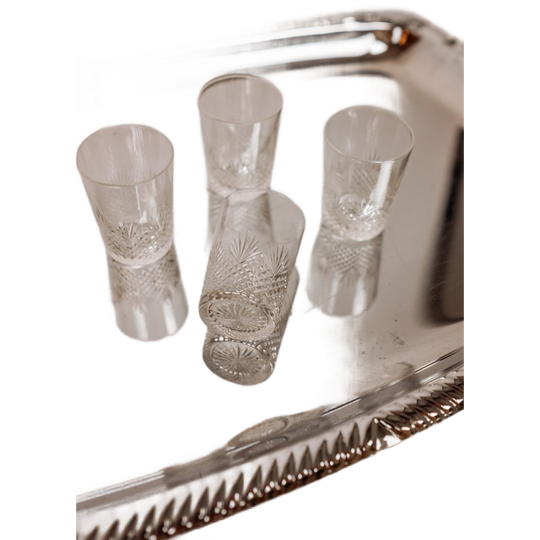 Set Van 6 Kristallen Limonade/waterglazen Met 4 Bijpassende Shotglaasjes 1