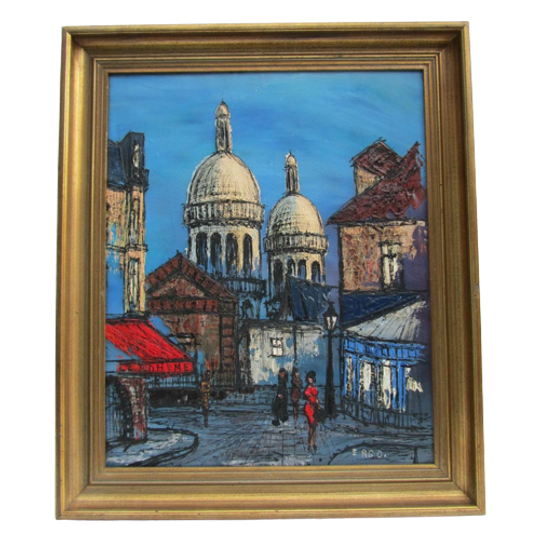 Modern Schilderij Gesigneerd Ergo, Paris Street Scene 1