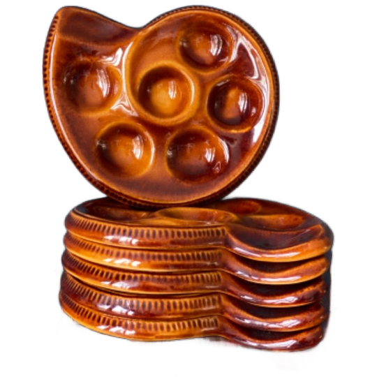 Saint Clement Set Van 6 Vintage Escargot Bistro Bordjes 1