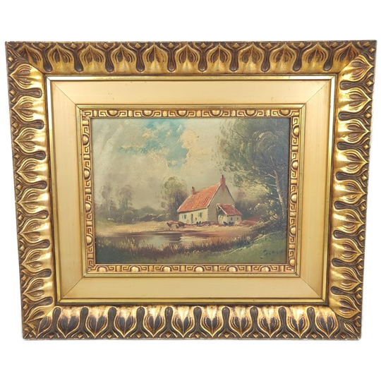 Schilderijtje Van Een Hoeve 1