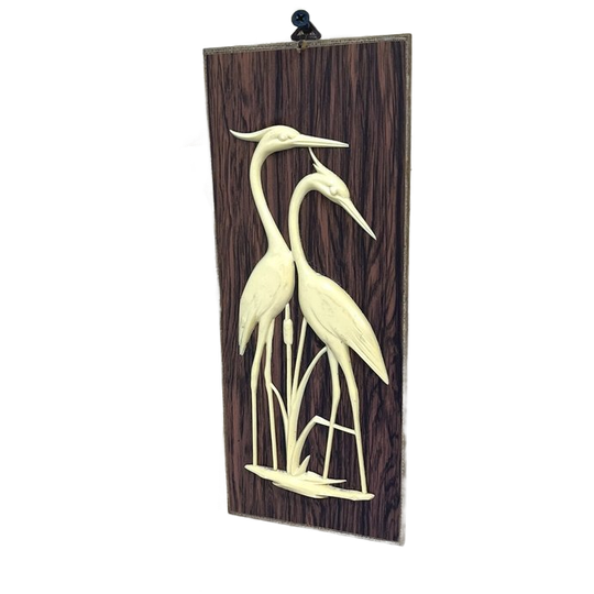 Vintage Vogelprentje Ooievaar Kraanvogel Seventies 1