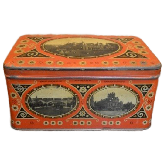 Koektrommeltje Uit De Jaren 30 Met Litho’s Van Arnhem – Oranje Souvenirblik 1