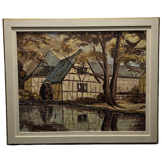 Impressionistische Stijl Vakwerk Watermolen, Jaren 60/70 1