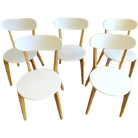 Mooie Set Van 5 Witte Stoelen