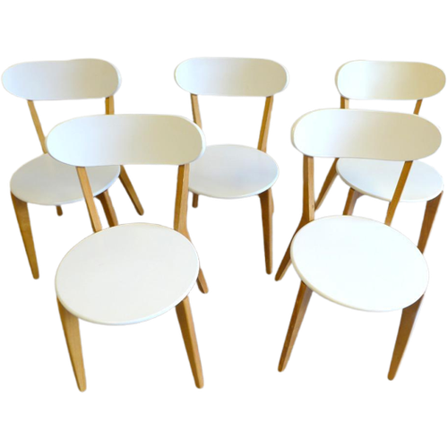 Mooie Set Van 5 Witte Stoelen