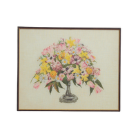 Horizontale Lijst Geborduurde Vaas Bloemen