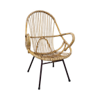 Leuke Rotan Fauteuil Met Armleuningen, Dutch Design, 1960 thumbnail 1