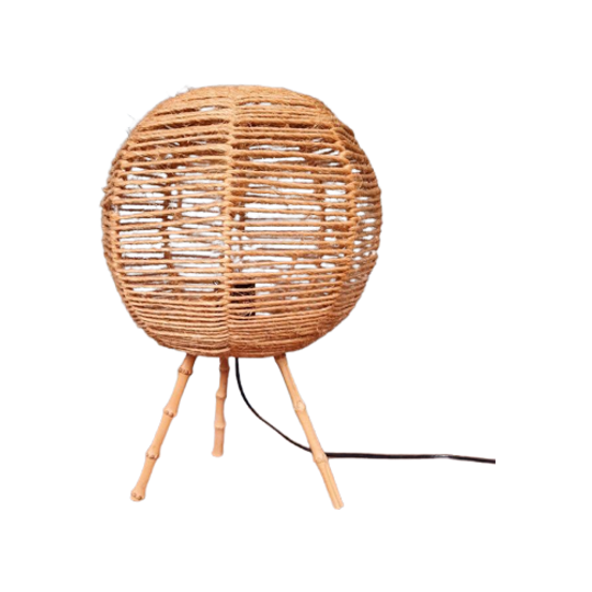 Vintage Statieflamp Met Touw, Jaren 60 1
